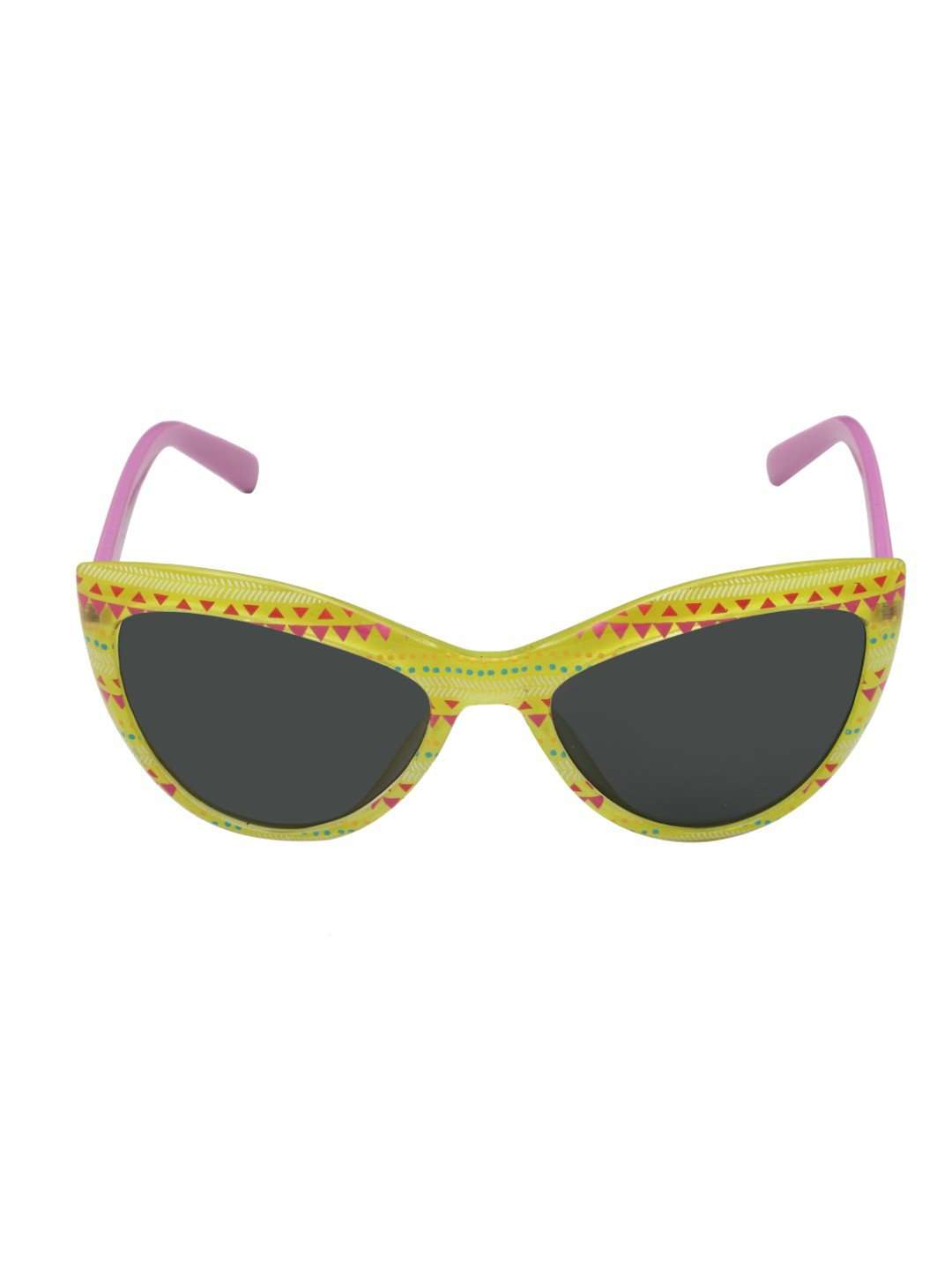 Stol'n Kids Yellow and Purple Printed Cat Eye Sunglasses - SWHF