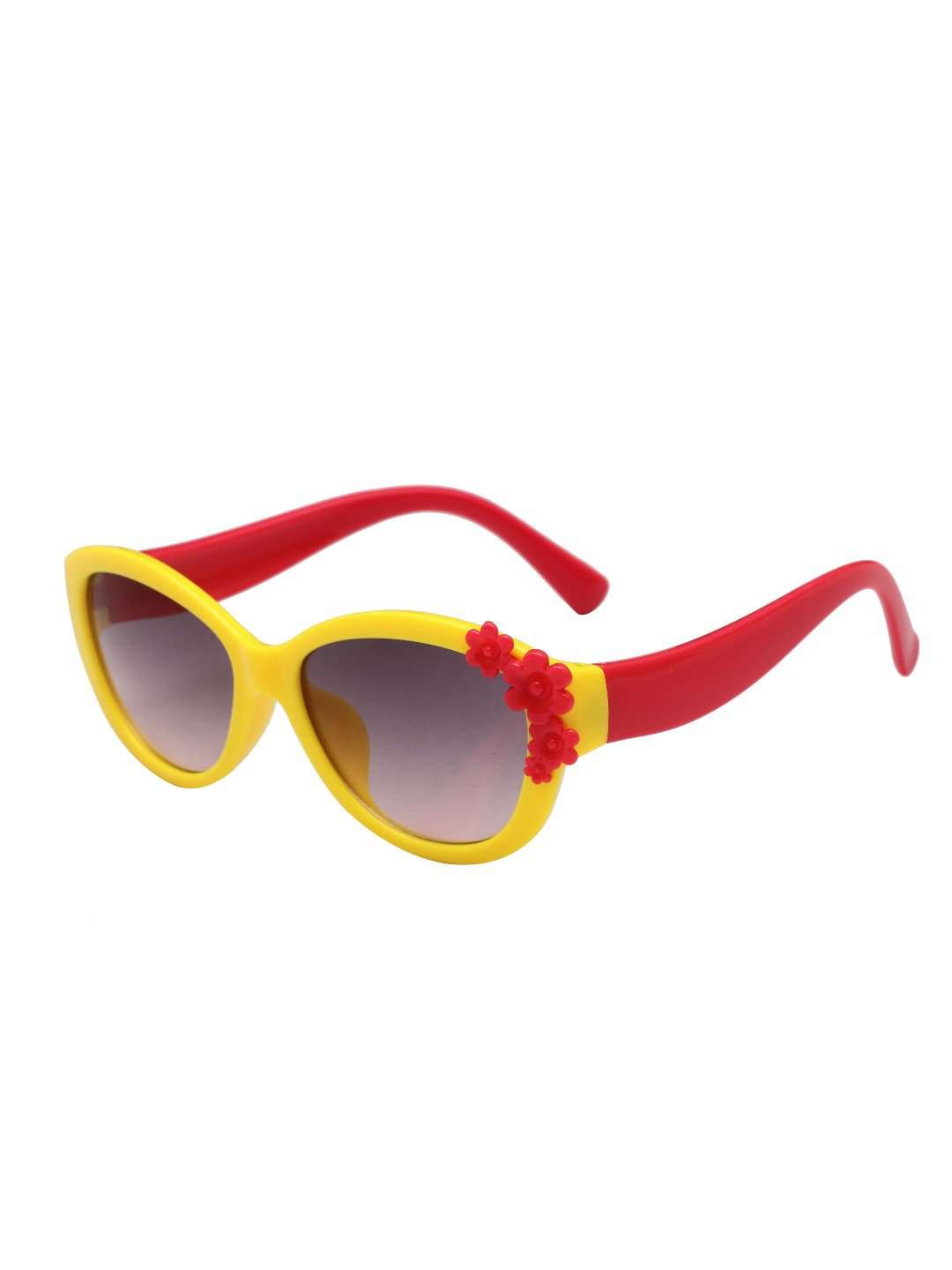 Stol'n Kids Yellow and Red Flower Applique Cat Eye Sunglasses - SWHF