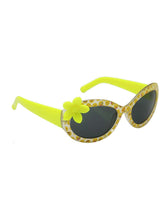Load image into Gallery viewer, Stol&#39;n Kids Yellow Printed Flower Applique Oval Sunglasses - SWHF
