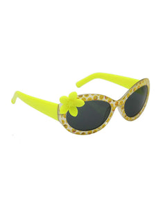 Stol'n Kids Yellow Printed Flower Applique Oval Sunglasses - SWHF
