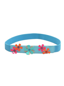 Stol'n Kids Flower Applique Blue Stretch Belt - SWHF