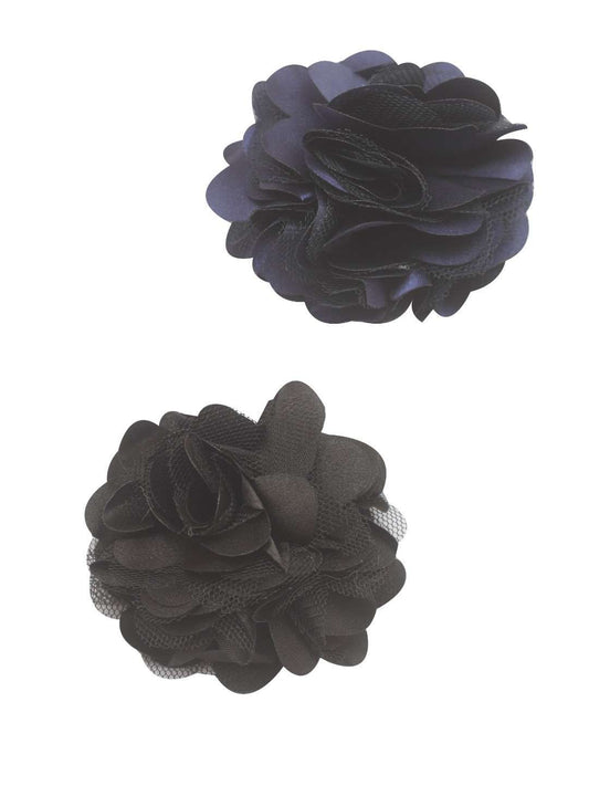 Stol'n Set of Navy Blue and Black Flower Clip :Navy Blue and Black - SWHF