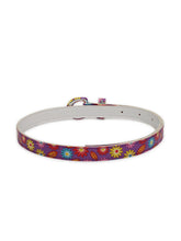 Load image into Gallery viewer, Stol&#39;n Kids Floral Girls Belt with a Printed pin buckle (Formal/Casual) for Jeans/Shorts/Skirts (Suitable for 3 to 4 Years Old) (Size: 80 x 1.5 Cm) (Purple)
