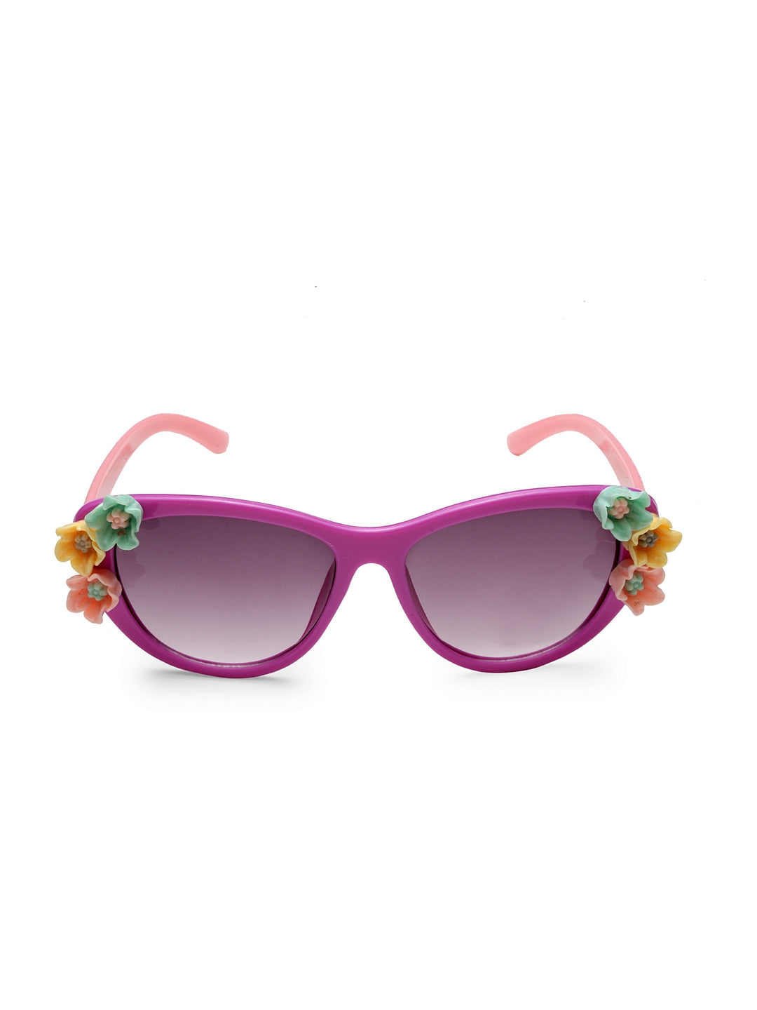 Stol'n Kids Yellow and Blue Bow Applique Rectangular Sunglasses:Yellow and Blue Blue and Pink