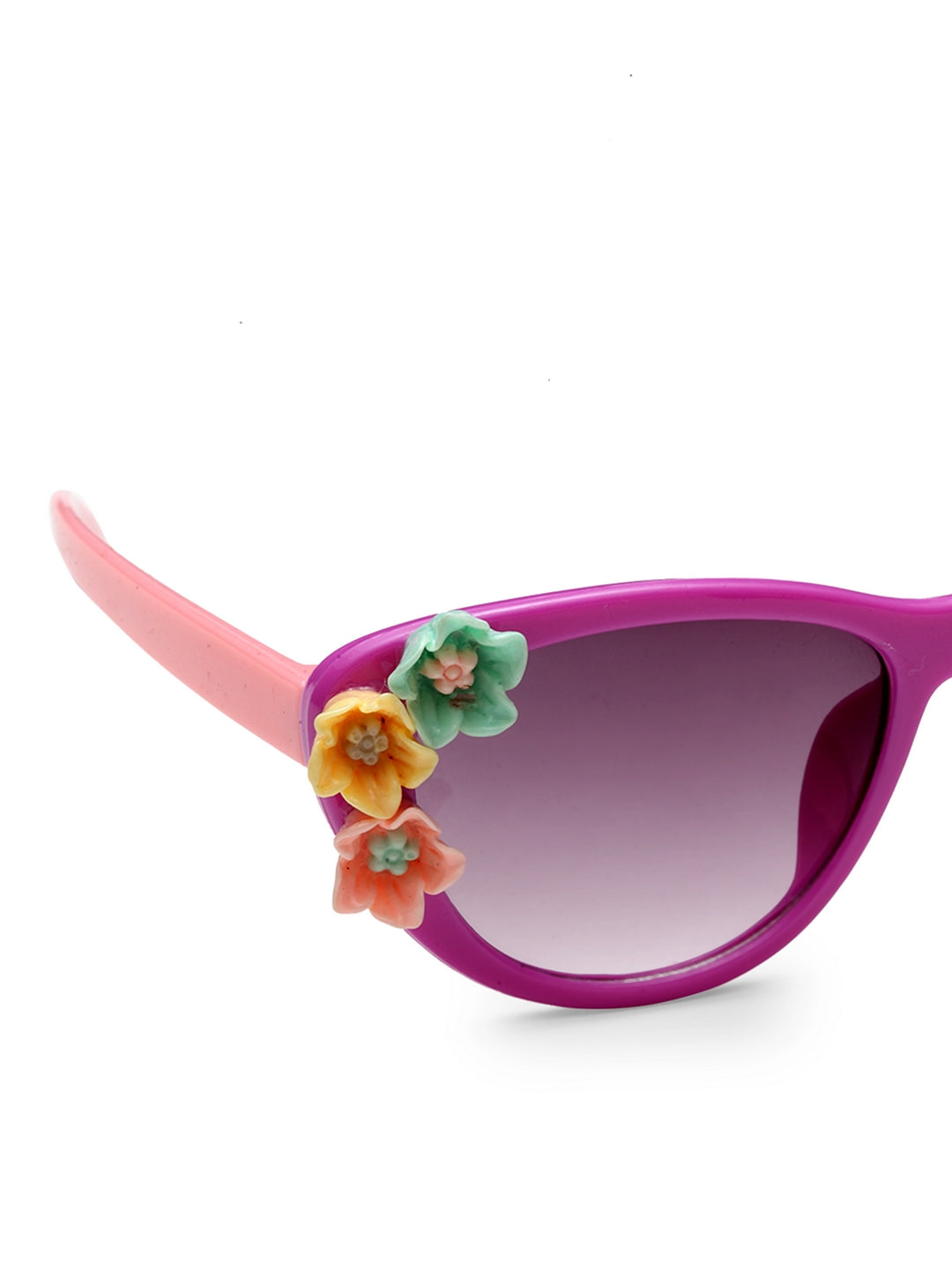 Stol'n Kids Yellow and Blue Bow Applique Rectangular Sunglasses:Yellow and Blue Blue and Pink