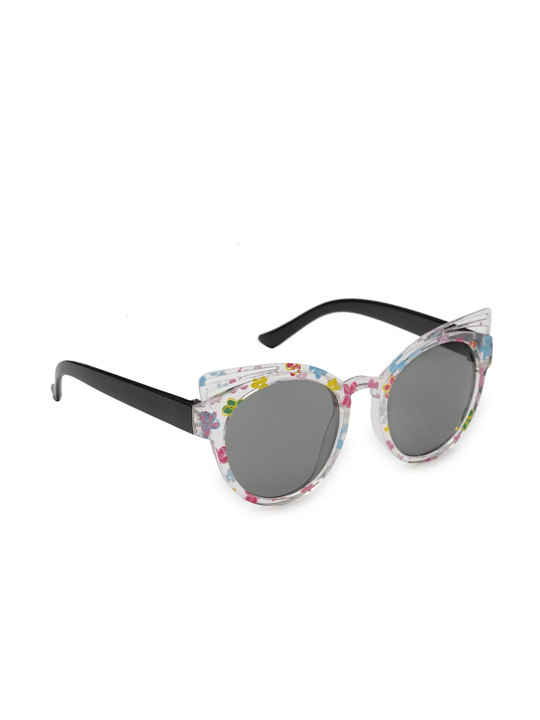 Stol'n Kids Yellow and Blue Bow Applique Rectangular Sunglasses:Yellow and Blue White