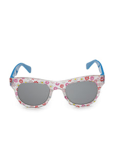Stol'n Kids Yellow and Blue Bow Applique Rectangular Sunglasses Green and Pink