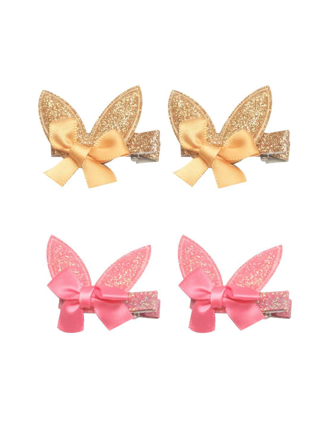 Stol'n Set of Gold and Dark Pink Shiny Bunny Clip :Gold and Dark Pink - SWHF