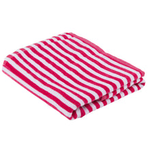 Load image into Gallery viewer, Turkish Bath Premium Cotton Cabana Shering Stripe Bath and Pool Towel : Pink - SWHF
