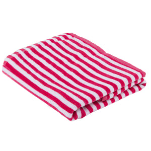 Turkish Bath Premium Cotton Cabana Shering Stripe Bath and Pool Towel : Pink - SWHF