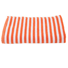 Load image into Gallery viewer, Turkish Bath Premium Cotton Cabana Shering Stripe Bath and Pool Towel : Orange - SWHF
