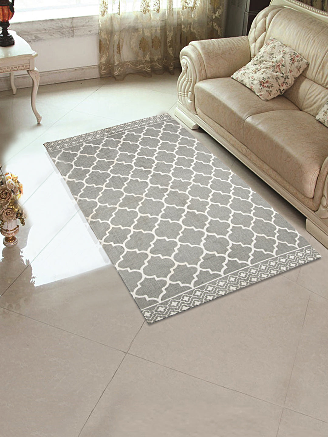 Chic Home Cotton Printed Extra Large Floor Rug (Grey) - SWHF