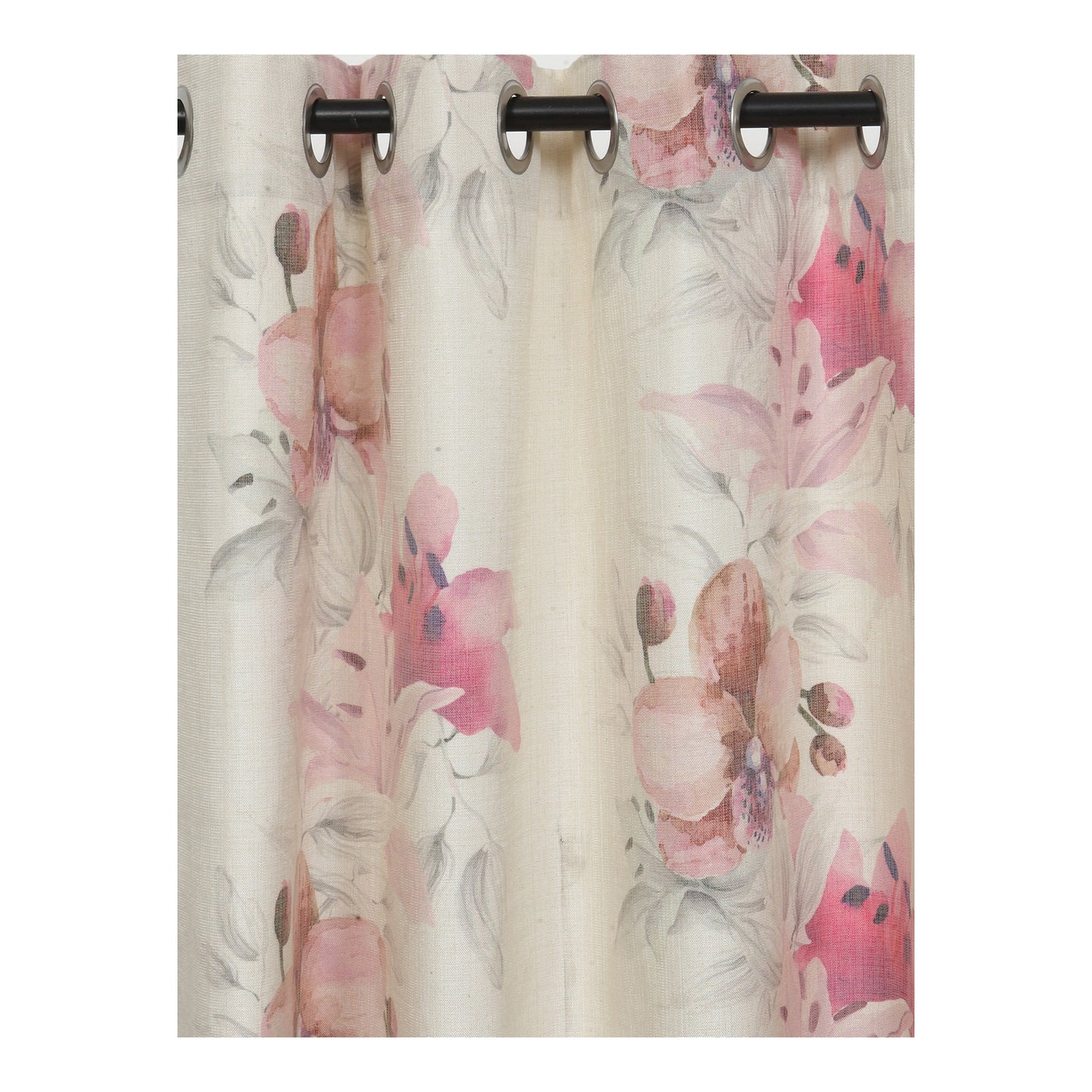 SWHF Floral Pink & Off-White Single Door Curtain