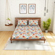 Load image into Gallery viewer, &lt;h4&gt;Spaces 104 TC Cotton Double Bed Sheet with 2 Pillow Covers (Multicolour)&lt;/h4&gt;
