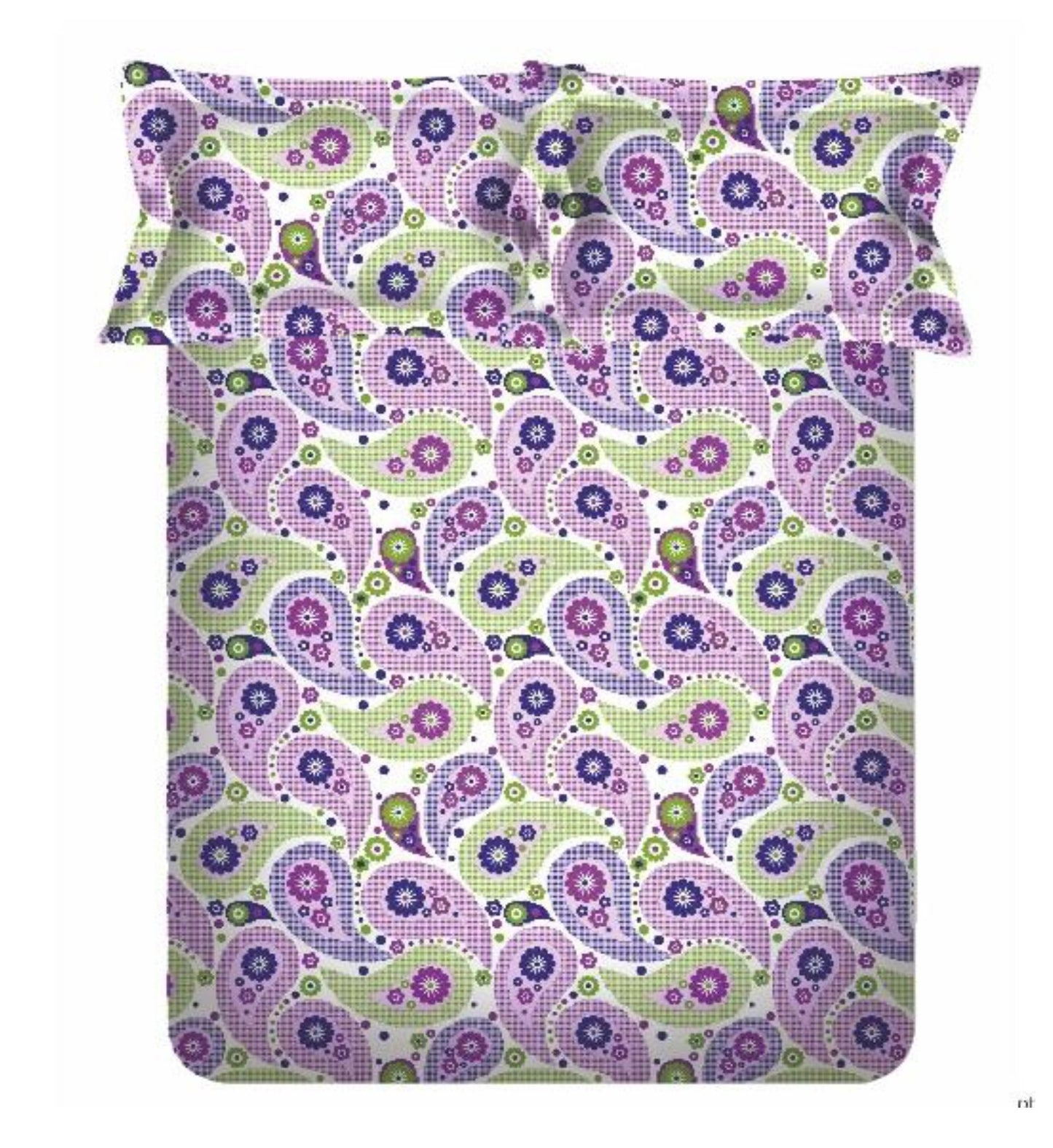 <h4>Spaces 104 TC Cotton Double Bed Sheet with 2 Pillow Covers (Purple)</h4>